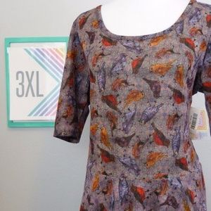 LuLaRoe Nicole Dress ADORABLE bird print 3X